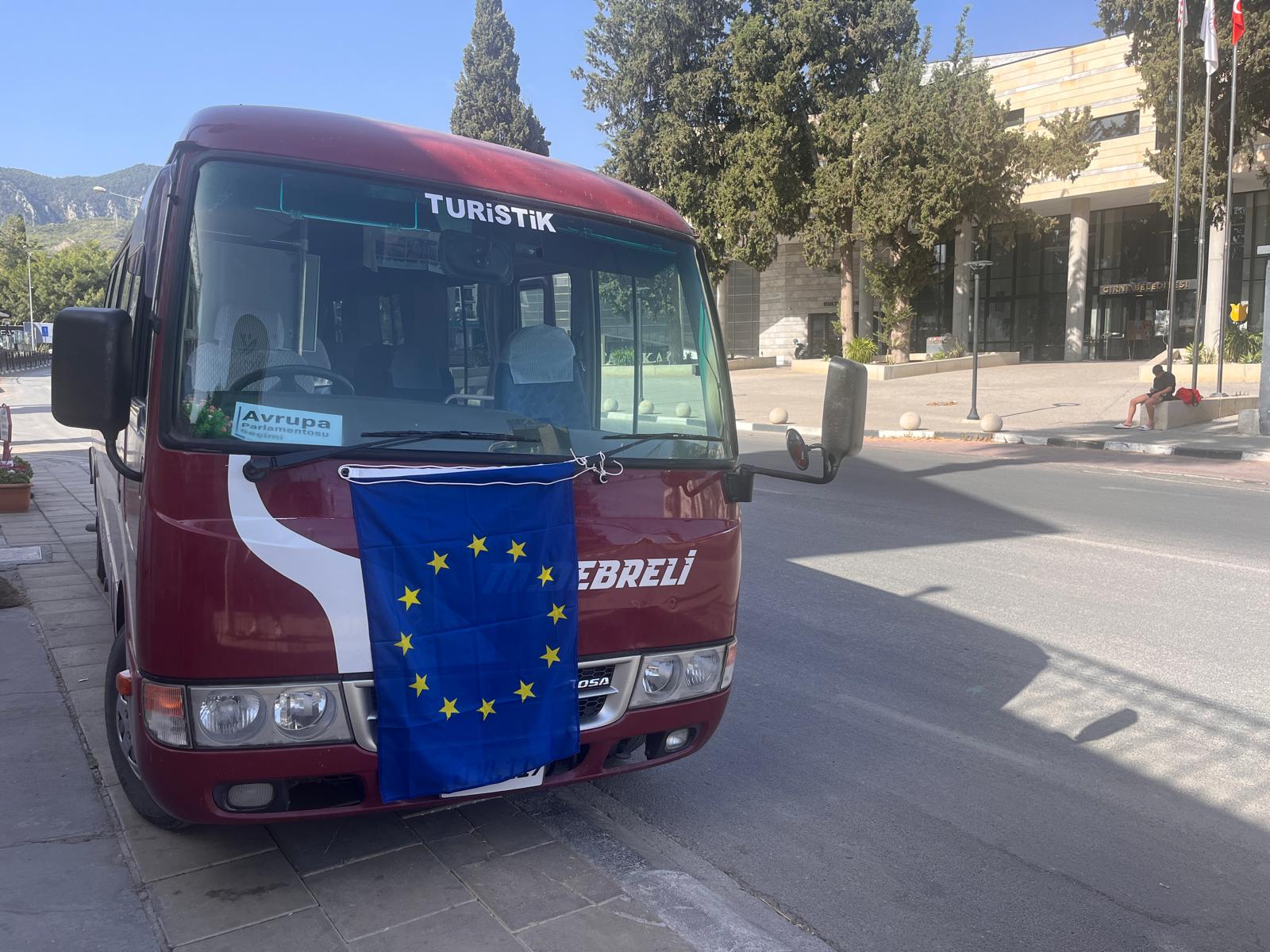 image Buses of voters depart north for EU elections