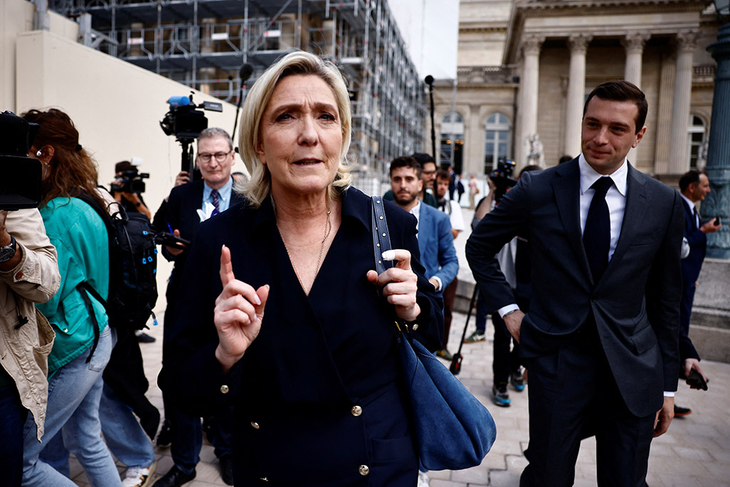 Le Pen accuses left of inciting ‘Capitol Hill’ style protest in France
