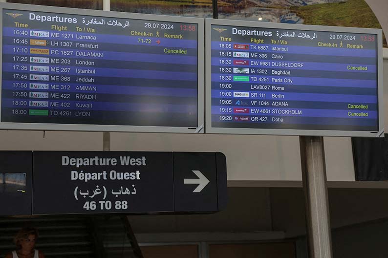 Govt advises against all travel to Lebanon