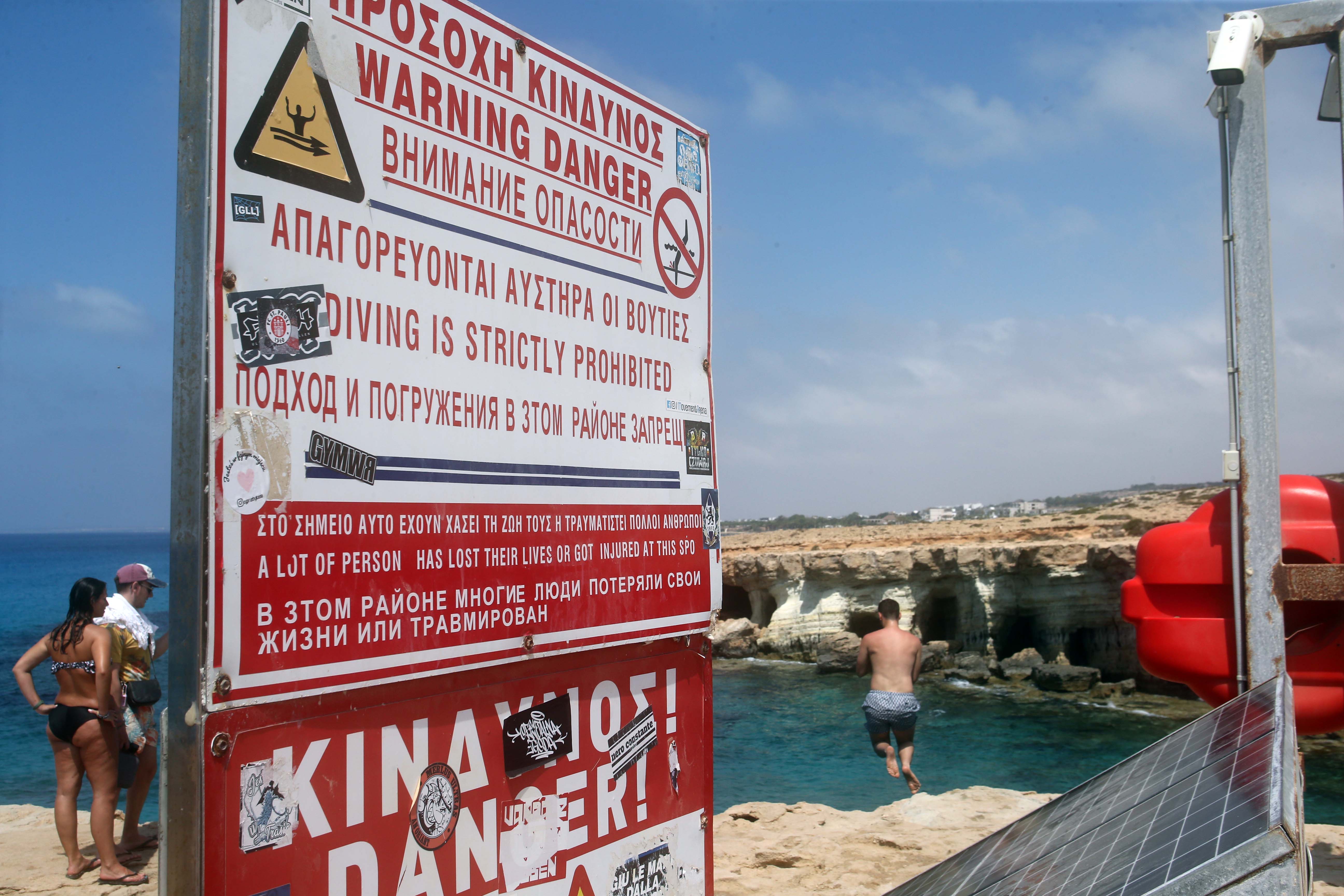 Injured man pulled from sea after diving in at Cape Greco