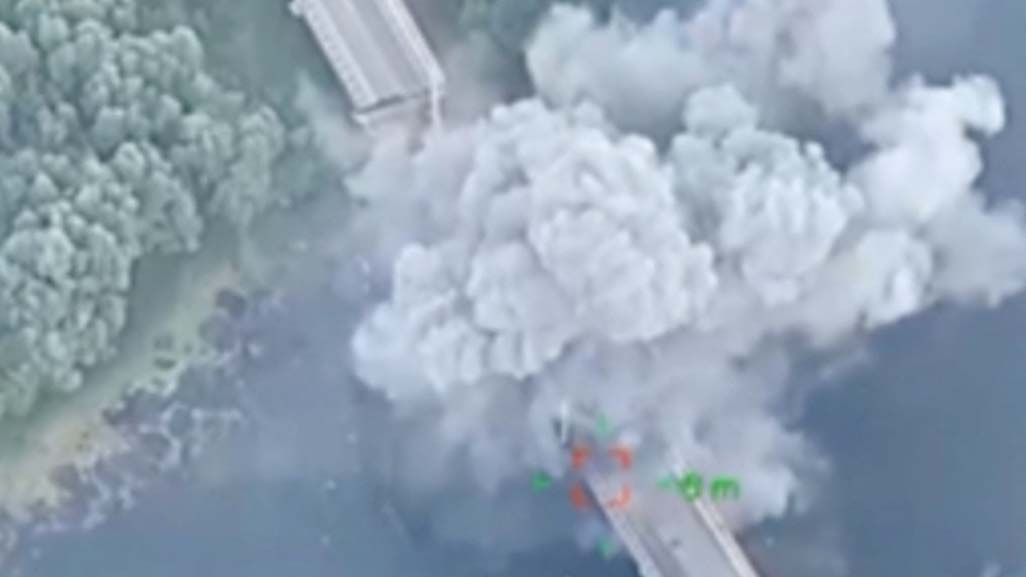 image Russia says Ukraine used Western rockets to destroy bridge in Kursk region