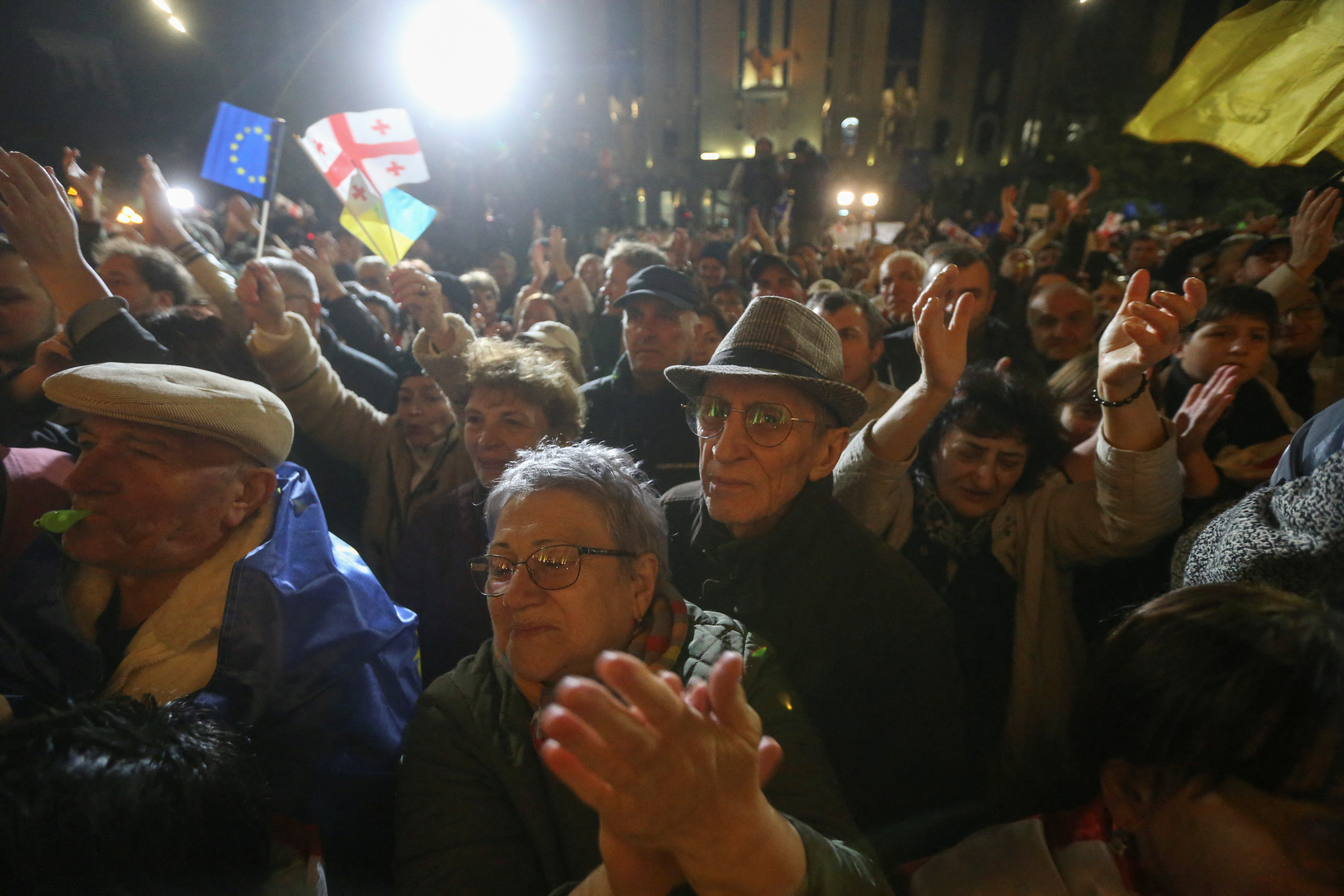 image Thousands protest in Georgia as opposition challenges election results