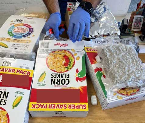 Drugs found hidden in cereal box