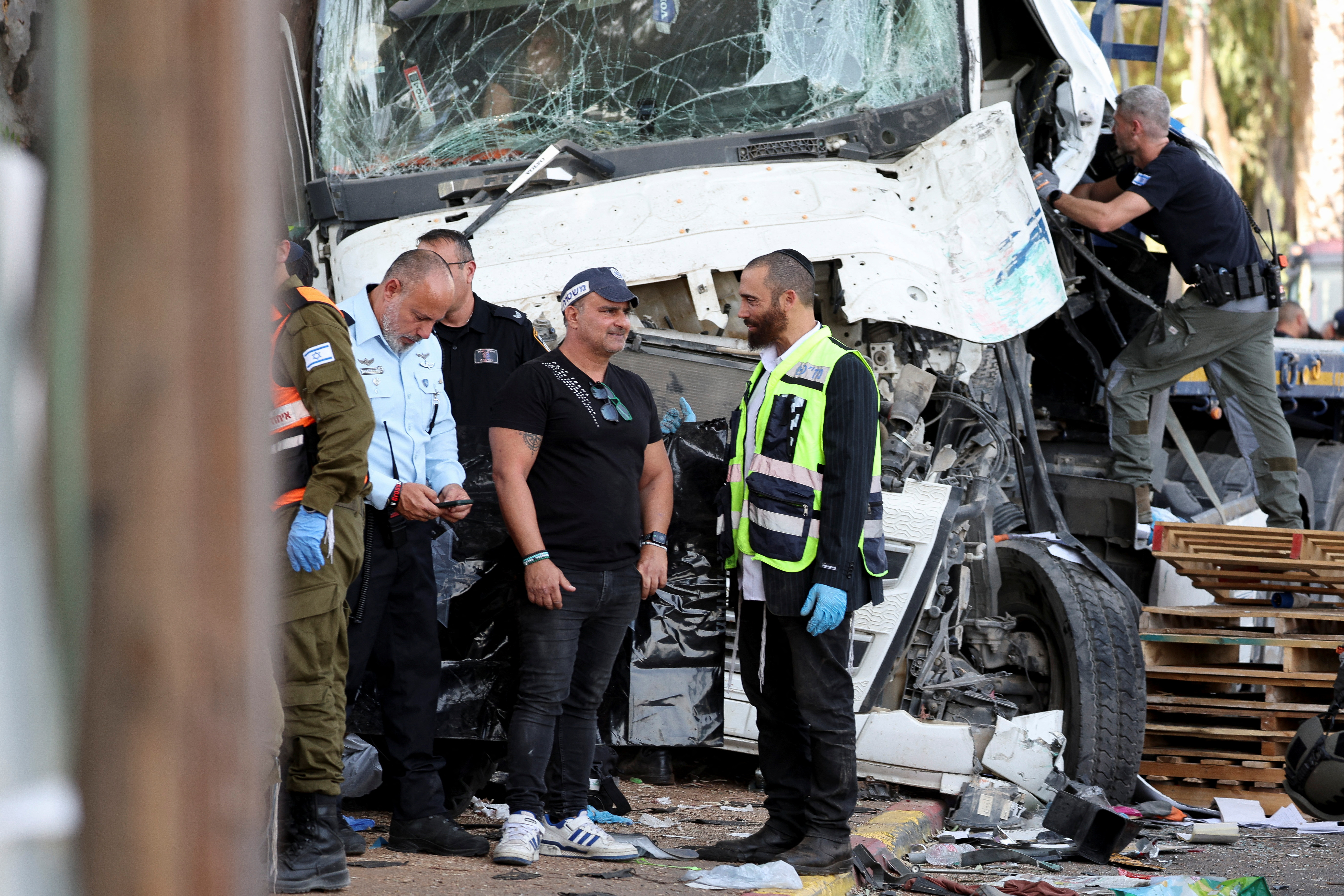 image One killed, dozens injured in truck ramming at Israeli bus stop