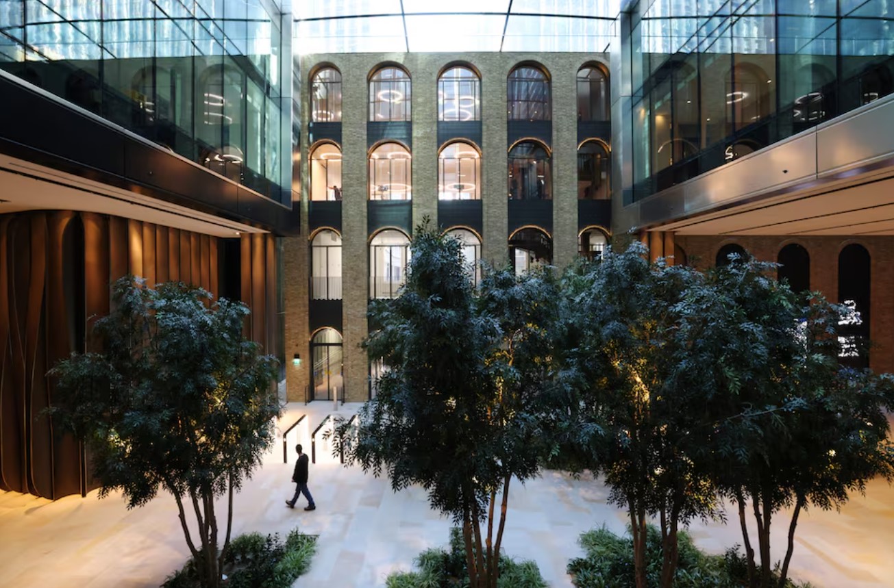 A view of the atrium at 40 Leadenhall Street in the City of London, Britain, October 18, 2024. REUTERS/Hollie Adams