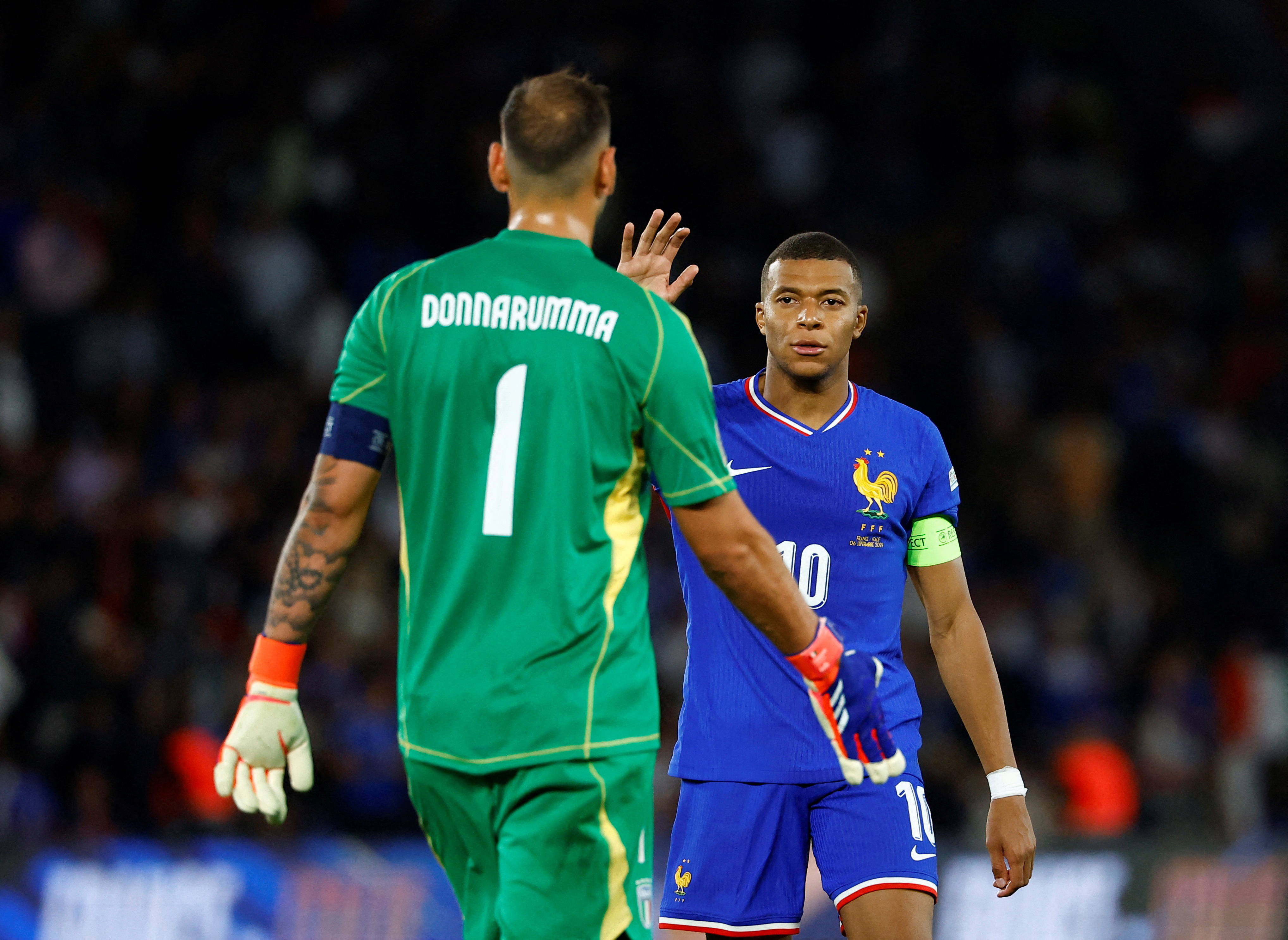 Italy’s Donnarumma surprised by Mbappe absence but wary of France replacements