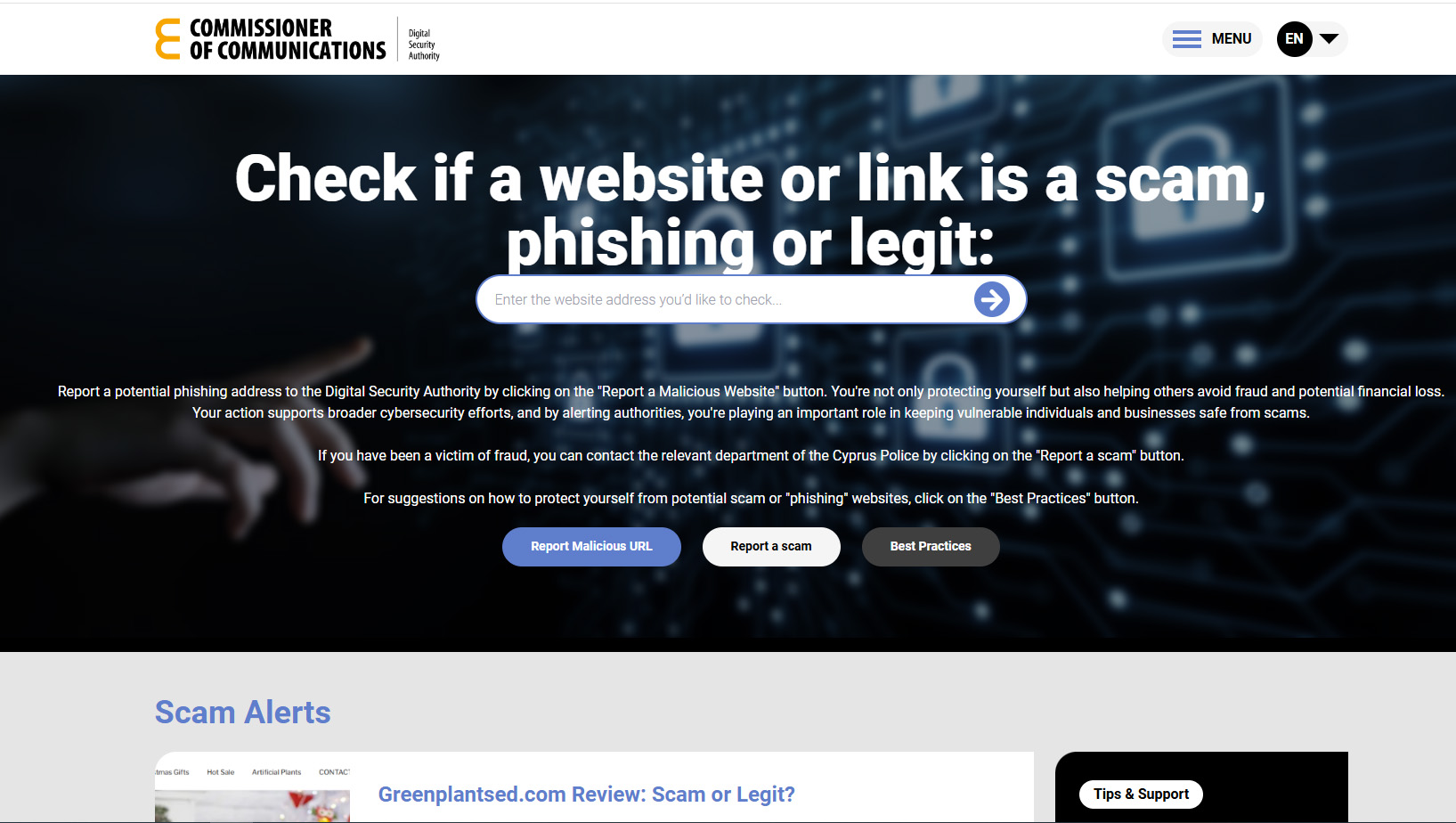 Online tool to detect suspicious links