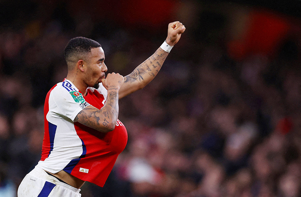 image Liverpool through to League Cup semis; Jesus hat-trick gives Arsenal win