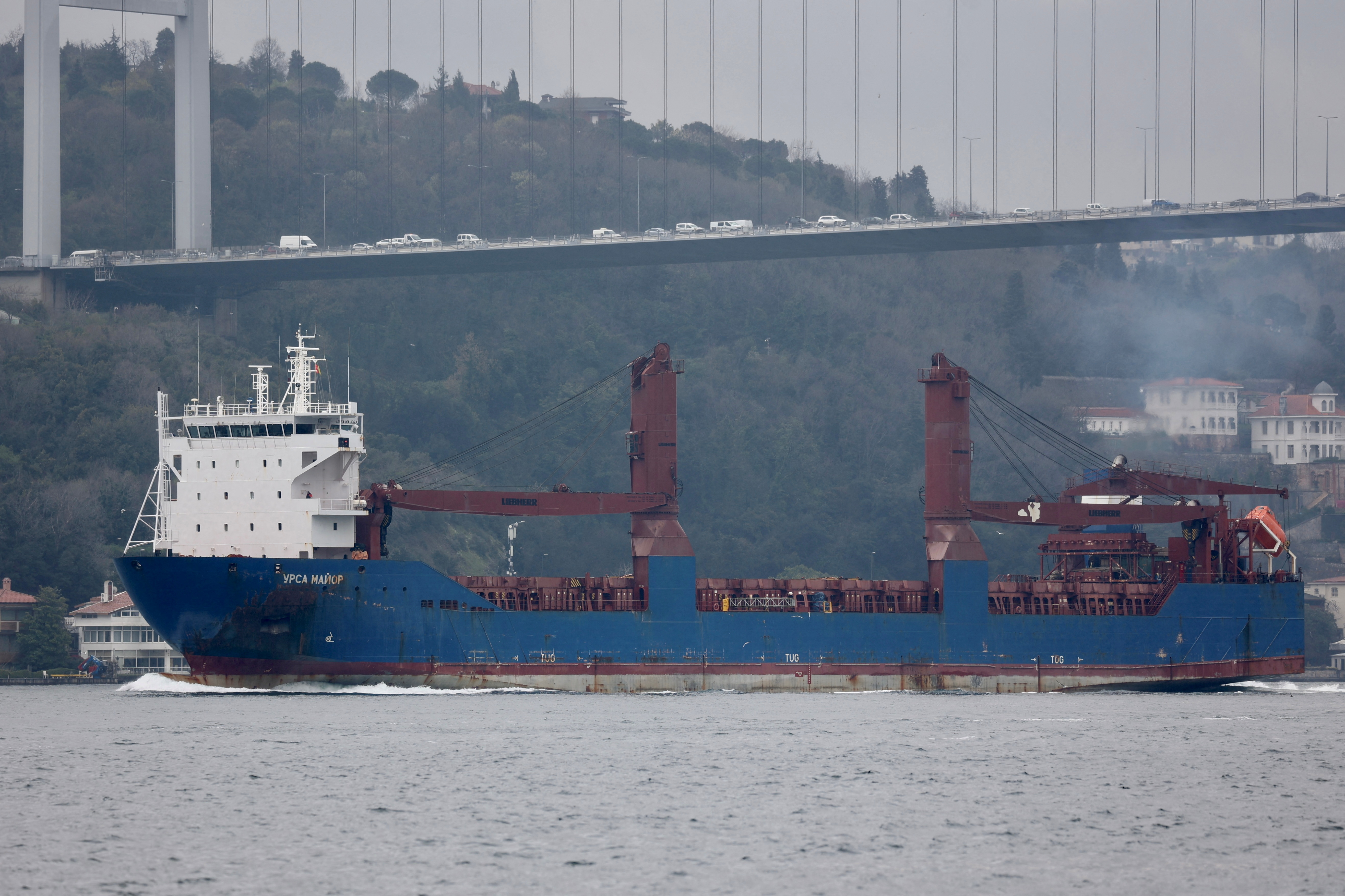 image Explosion sinks Russian cargo ship in Mediterranean, Russian Foreign Ministry says