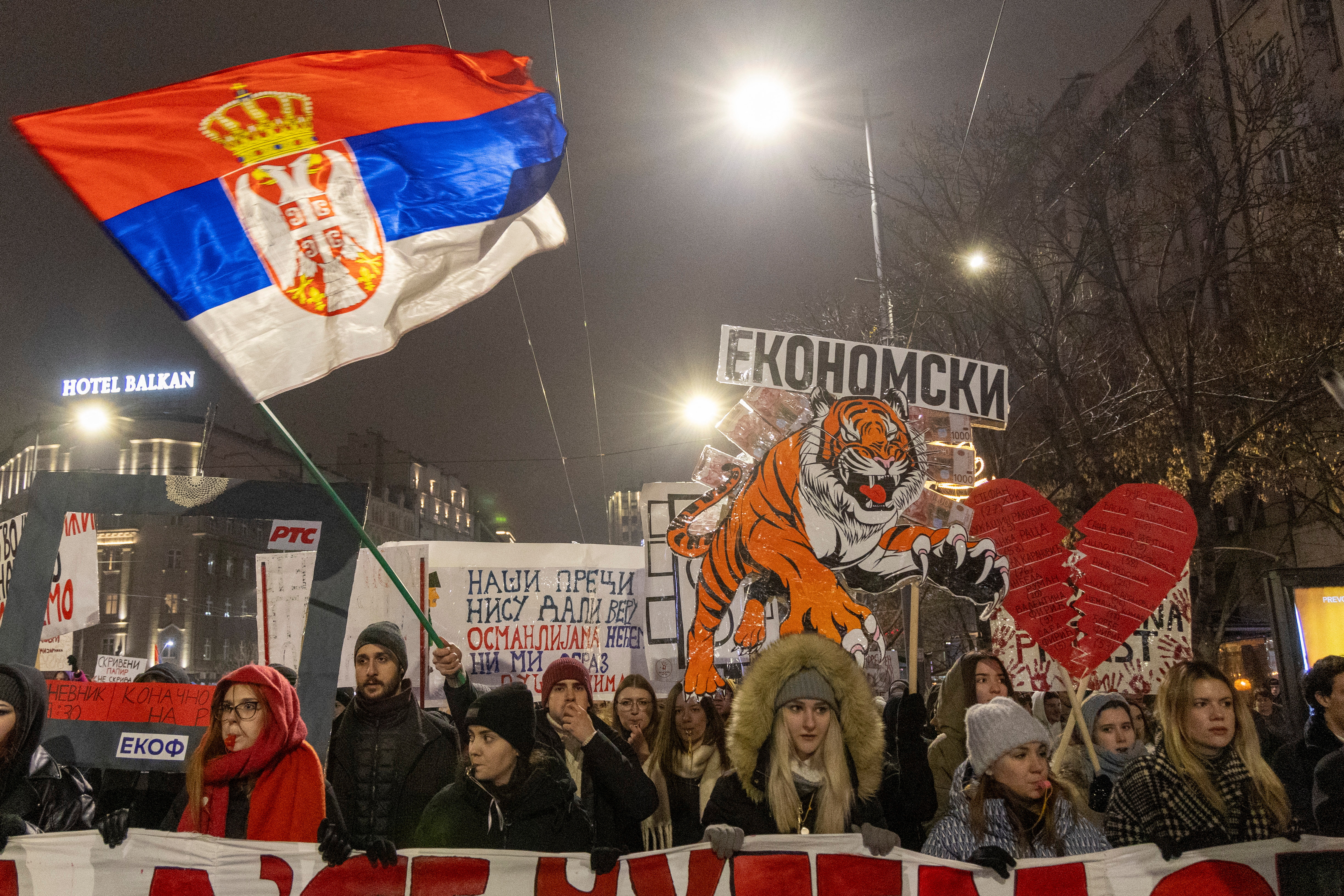 Tens of thousands join student-led protests in Belgrade