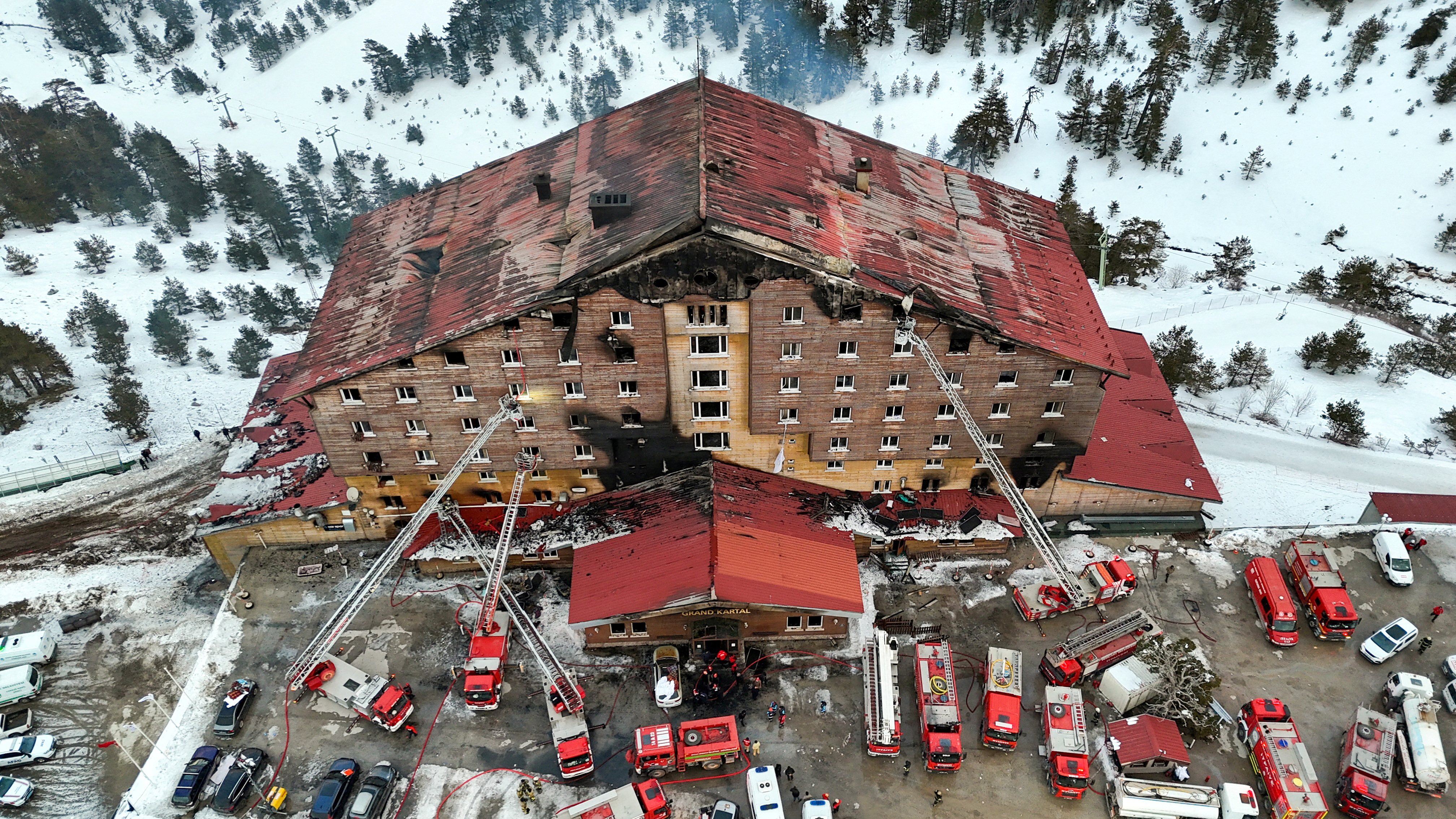 Turkey detains nine people over ski resort hotel fire that killed 76