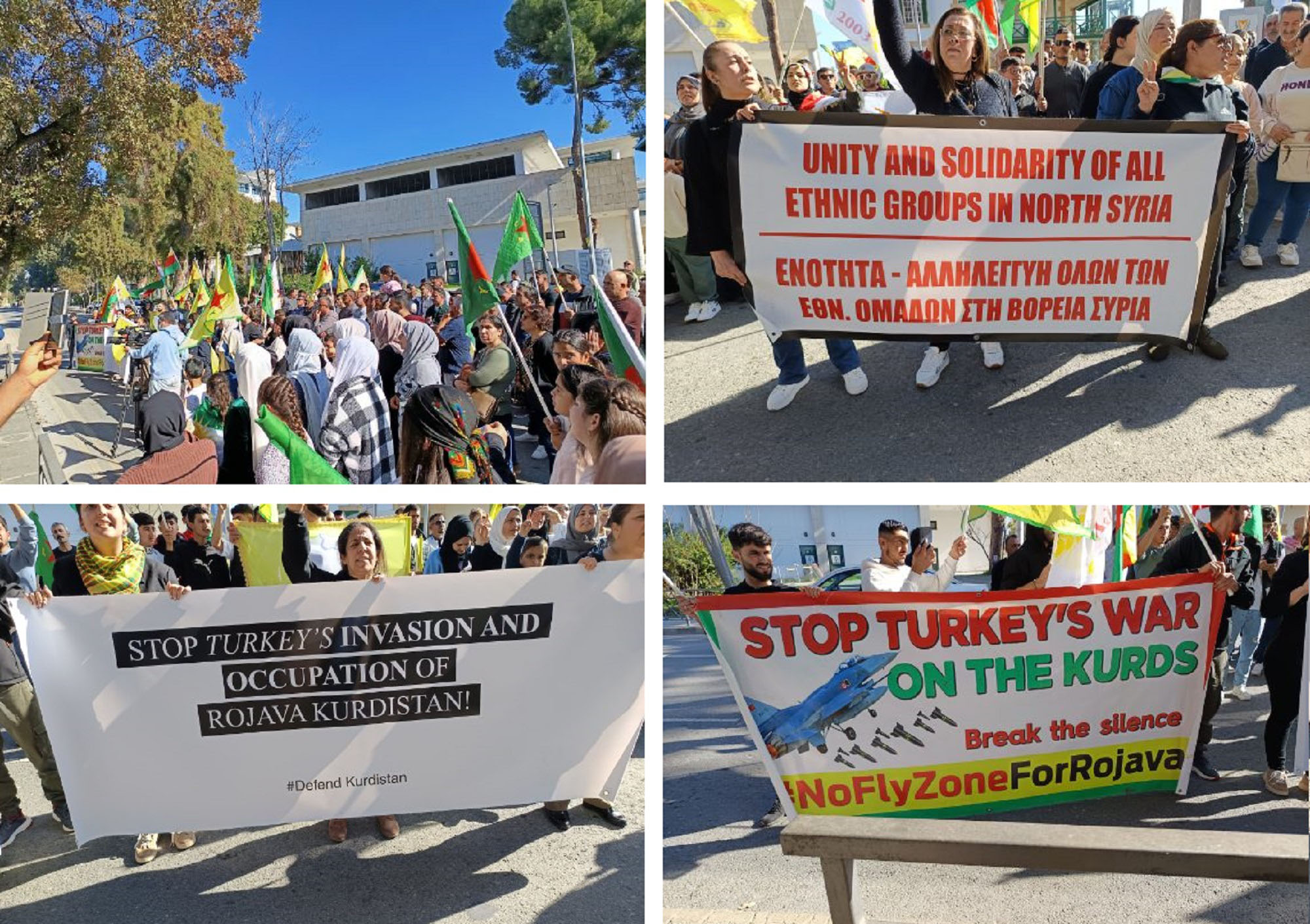 Kurds in Cyprus protest against Turkey’s offensive in Syria, call for EU intervention