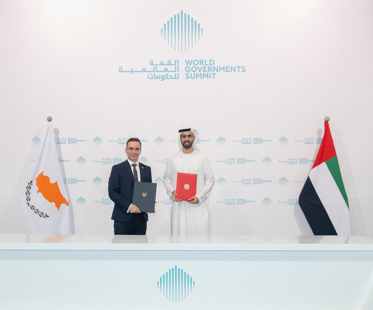 Cyprus’ Deputy Minister of Innovation, Nicodemos Damianou, and UAE Minister of State for Artificial Intelligence, Digital Economy, and Remote Work Applications, Omar Sultan Al Olama, have signed a Memorandum of Understanding on artificial intelligence cooperation.