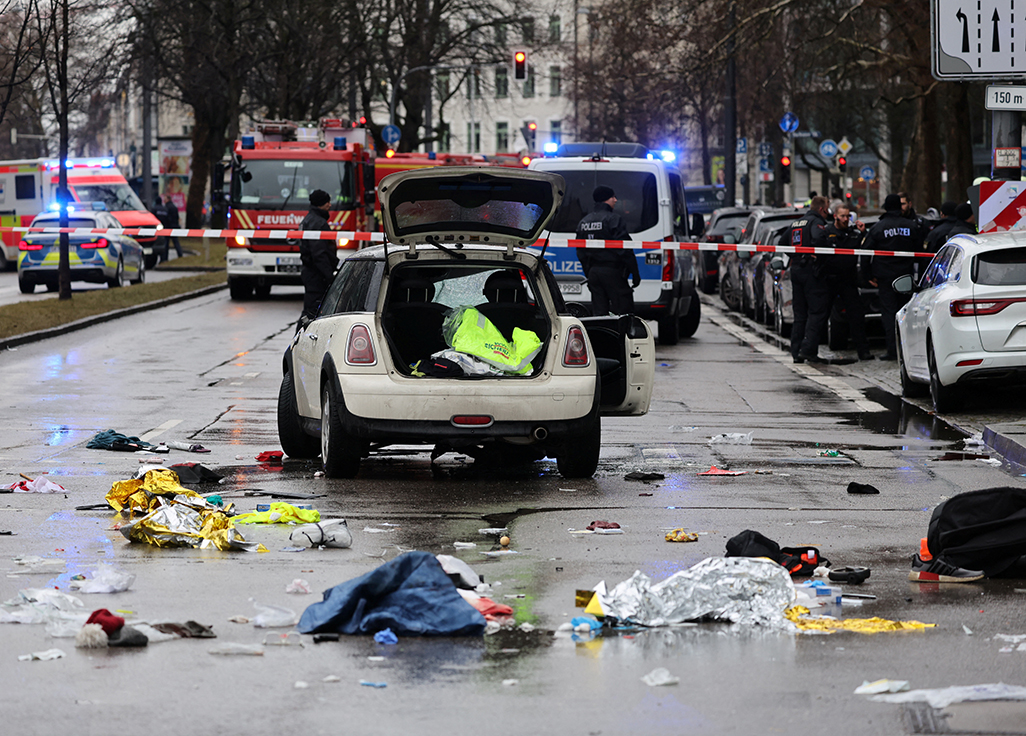 Several injured after car drives into crowd of people in Munich