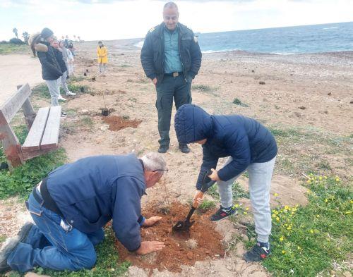 Tree planting takes place at Paphos beach