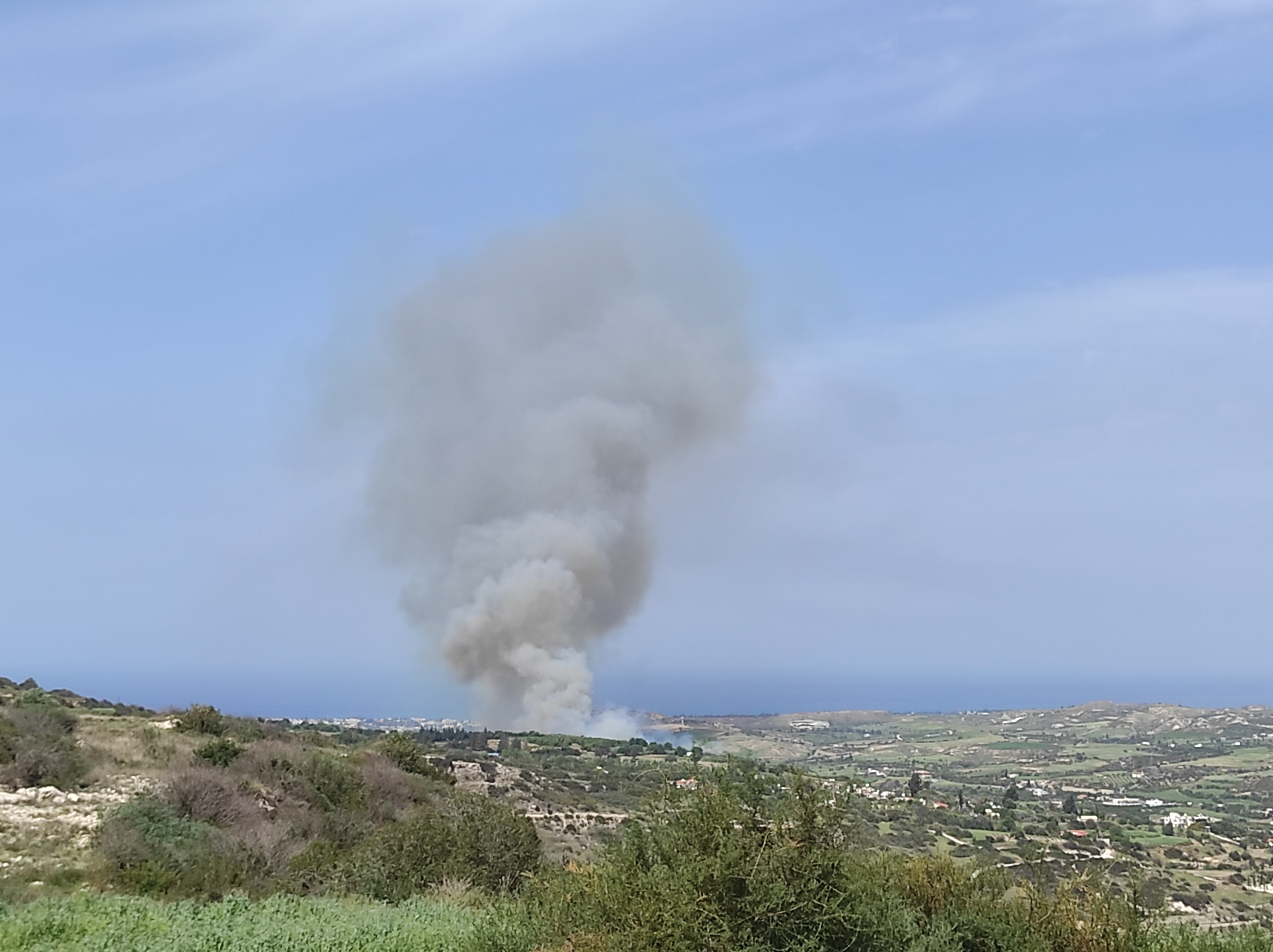 Fire burns cane field in Goudi