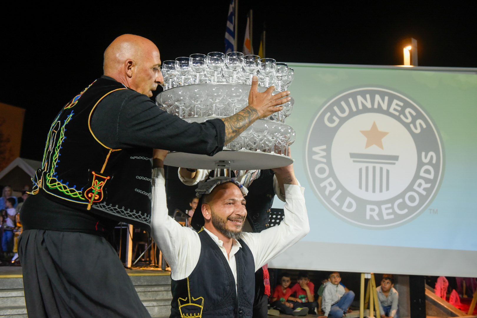 Cypriot dancer breaks Guinness World Record for glass balancing dance