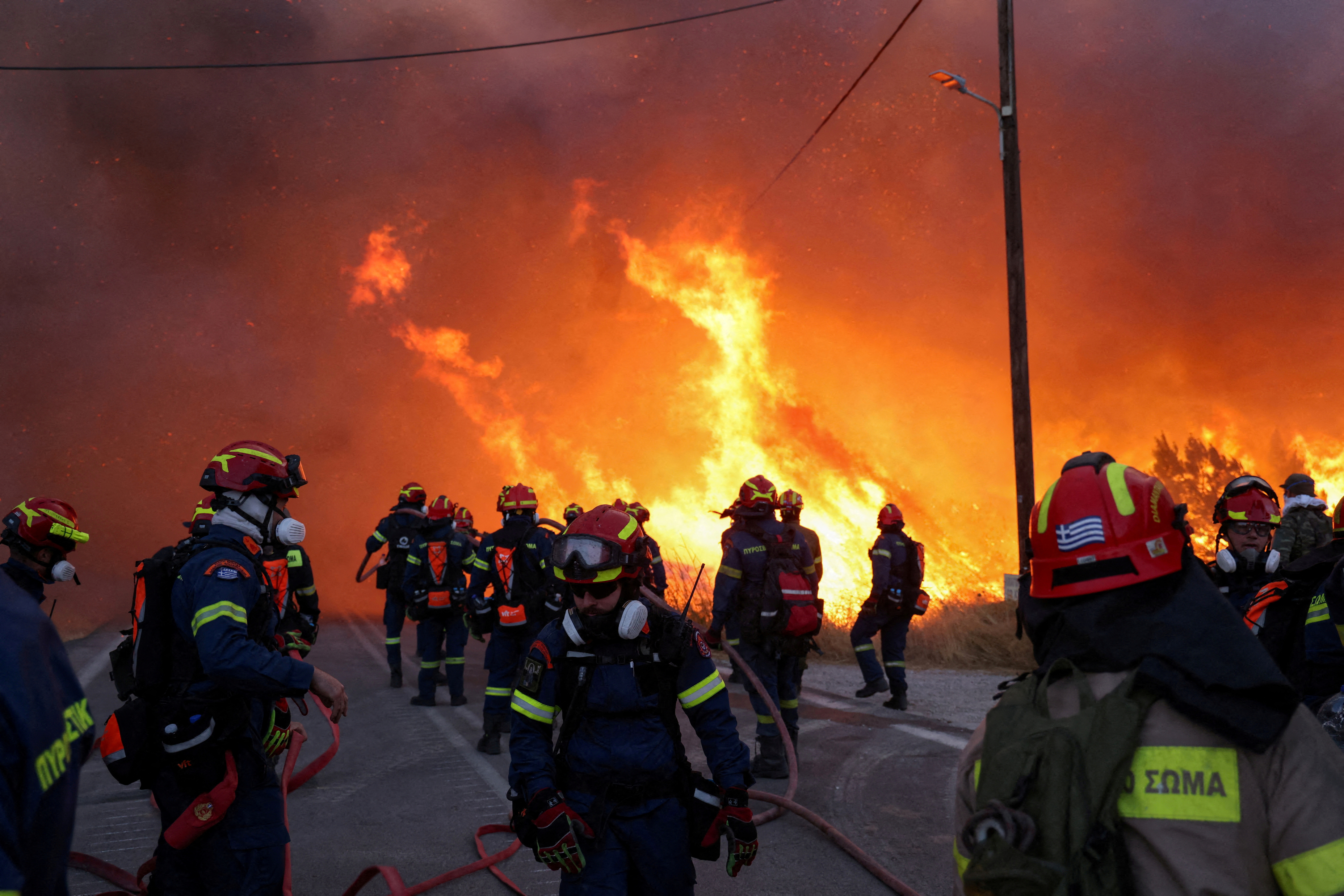Firefighters battle wildfires on Greece’s Chios island for second day