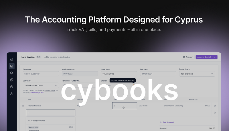 Cybooks: accounting software built for small businesses in Cyprus