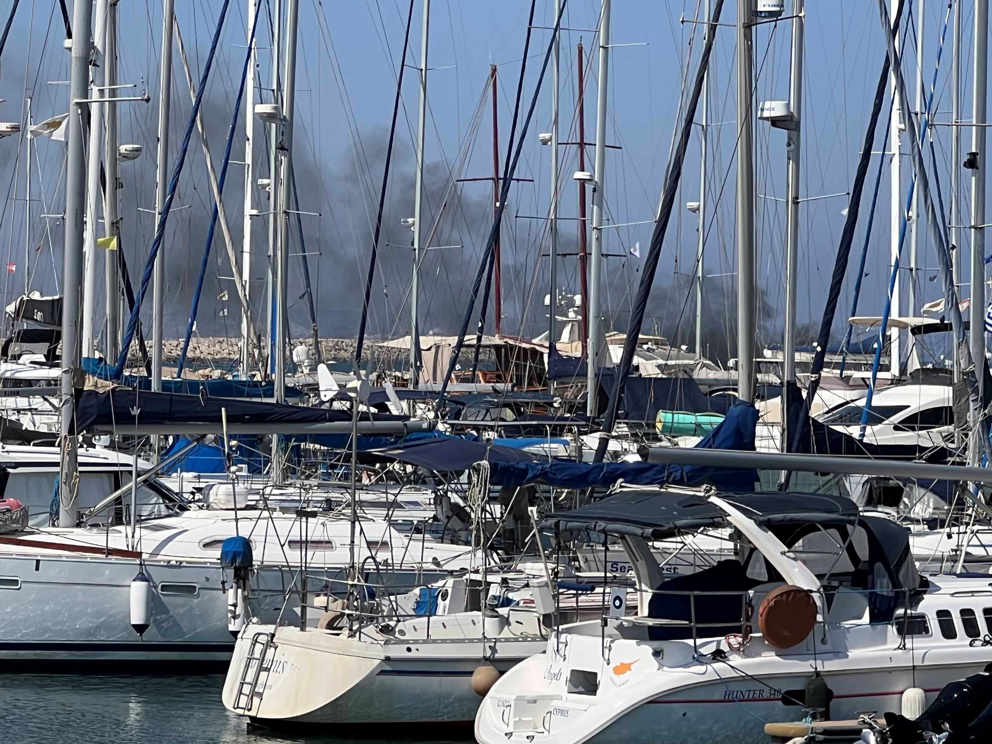 cover Fire on yacht at Larnaca marina brought under control