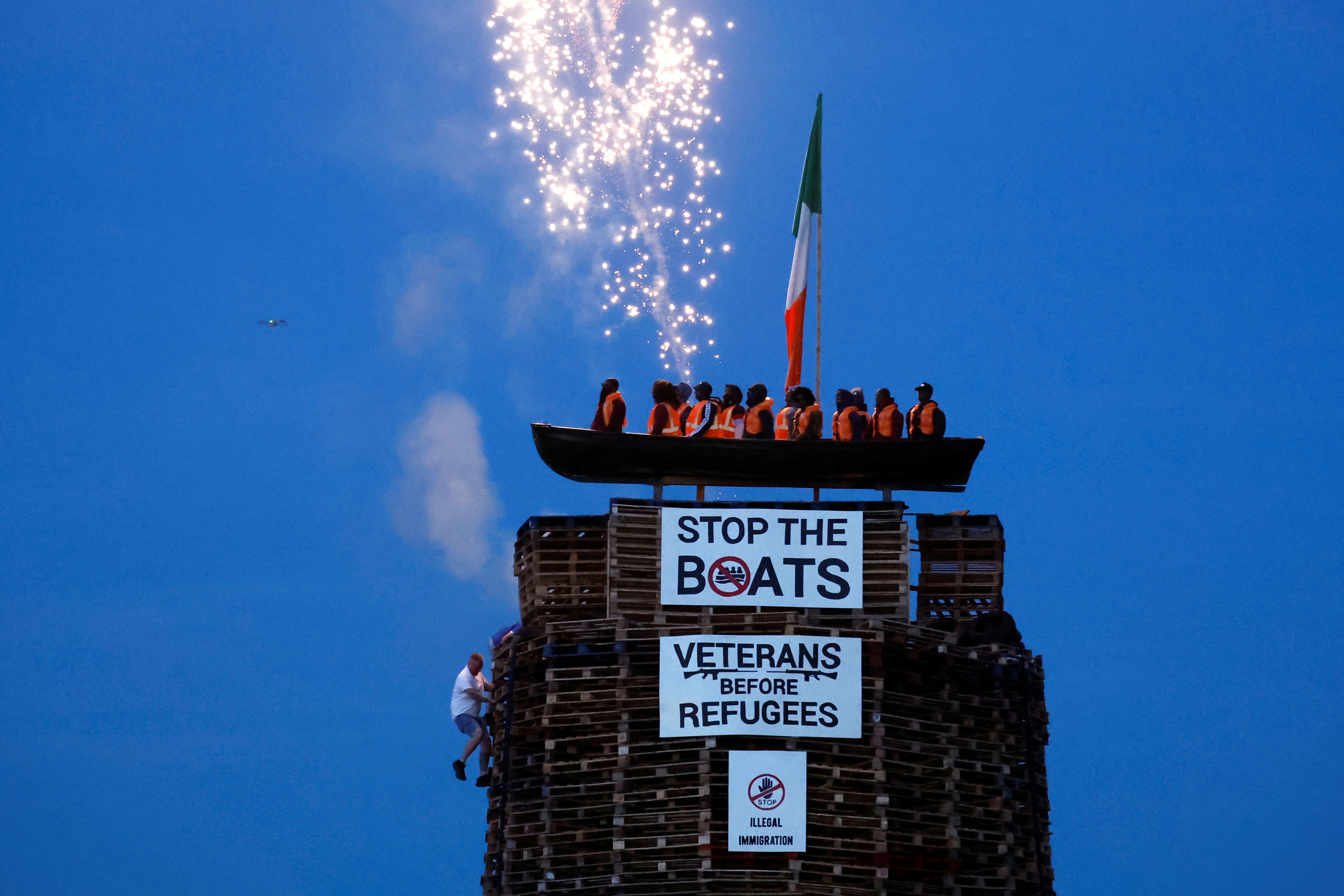 image Effigies of refugees set alight on bonfire condemned in Northern Ireland