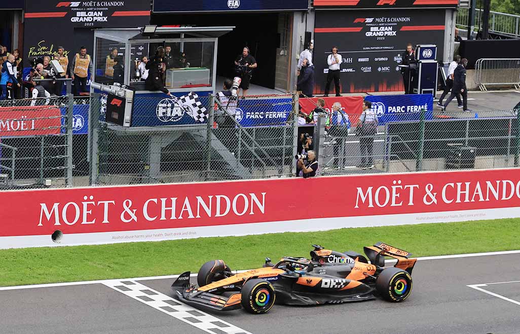 Piastri leads McLaren one-two in rain-hit Belgium Grand Prix