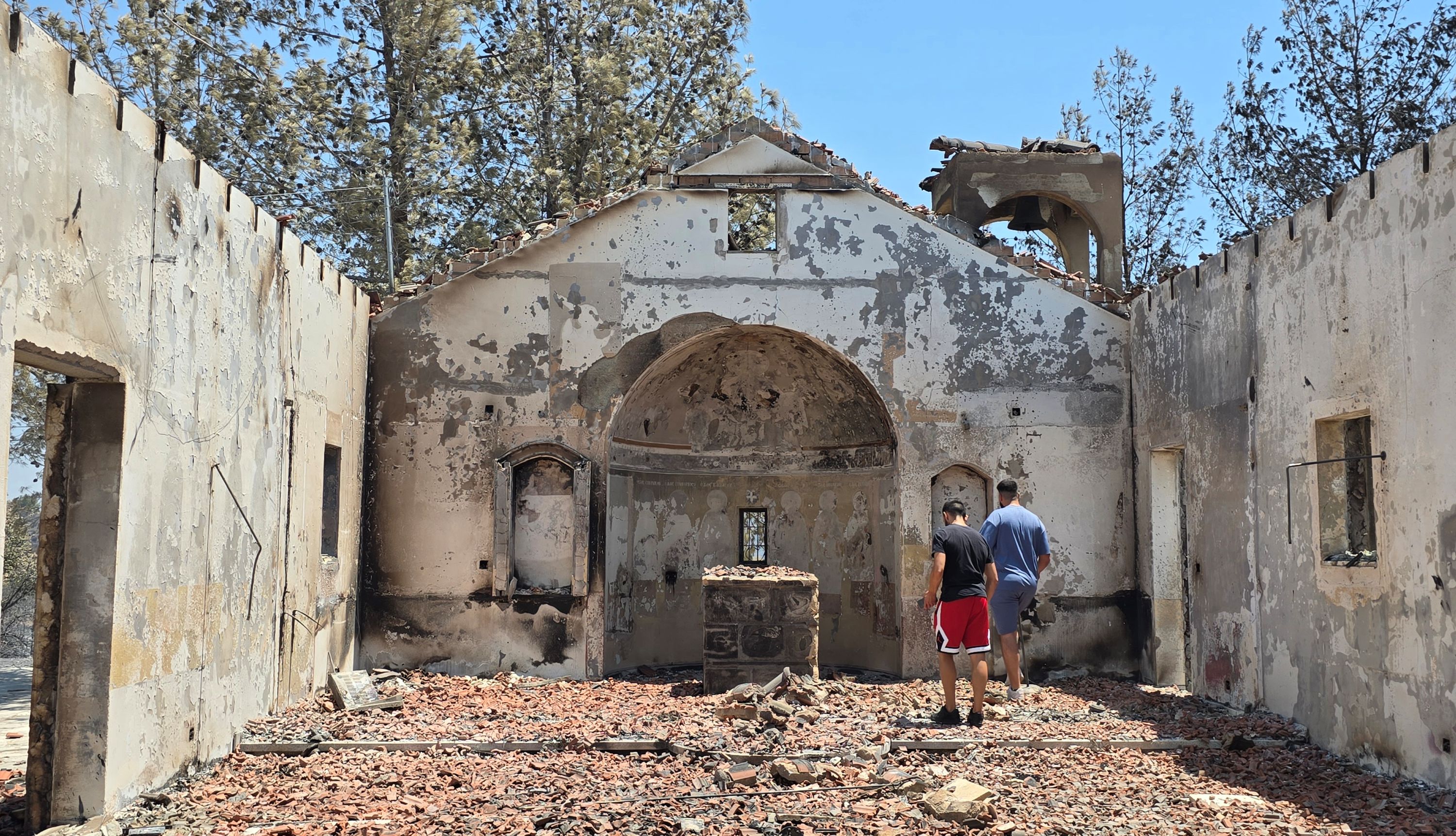 cover Two churches damaged in Limassol fires as Church steps in with aid