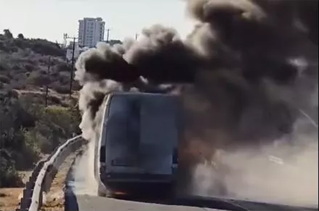 Only 12 soldiers were in van that caught fire