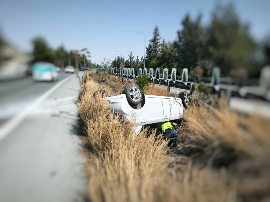 image Two women injured as car overturns on highway