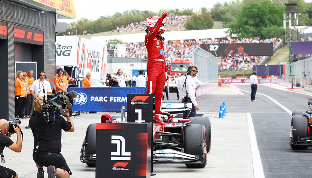 Leclerc puts Ferrari on pole in Hungary
