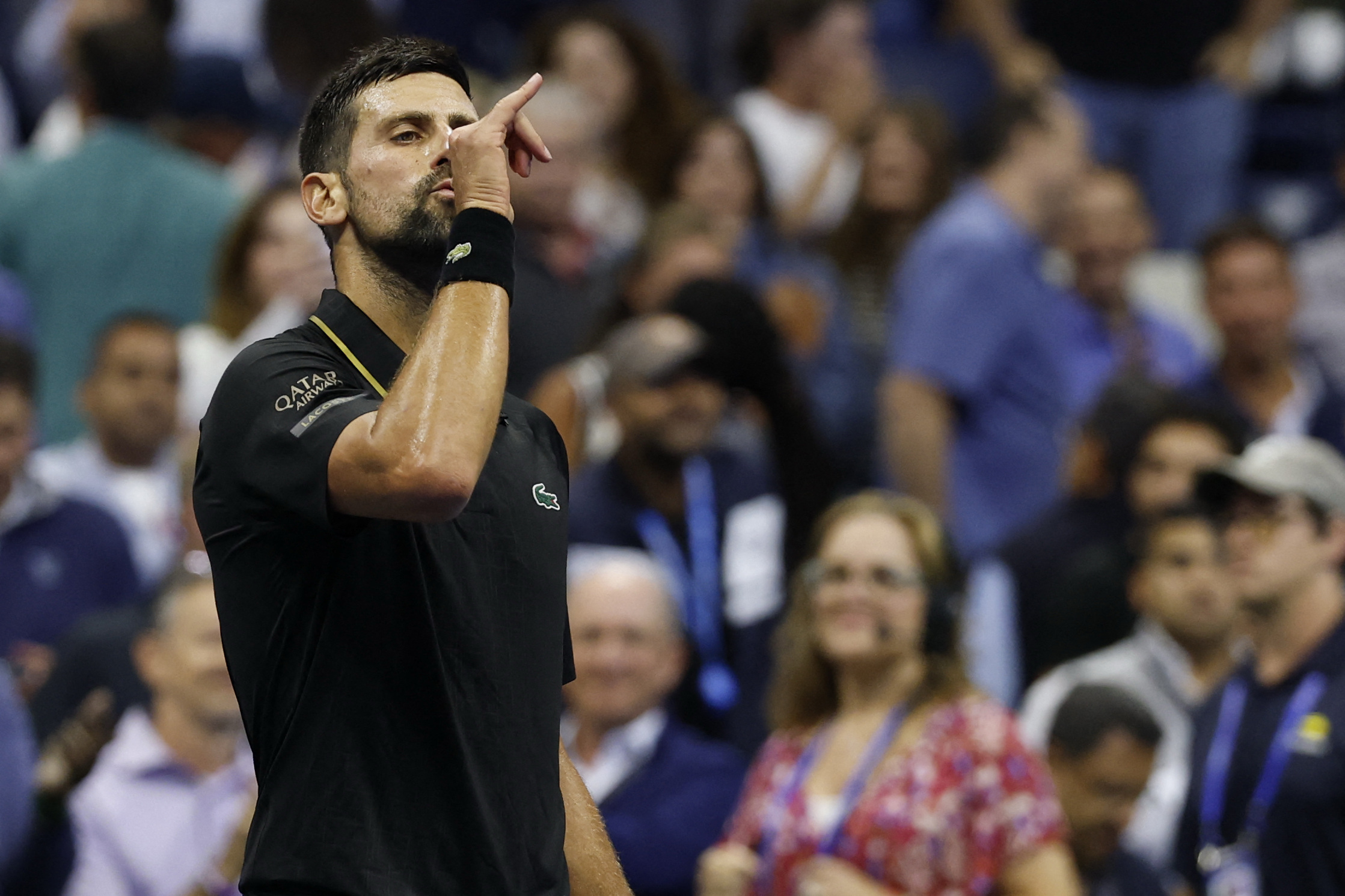 cover Dancing dad Djokovic reaches US Open semi-finals with win over Fritz