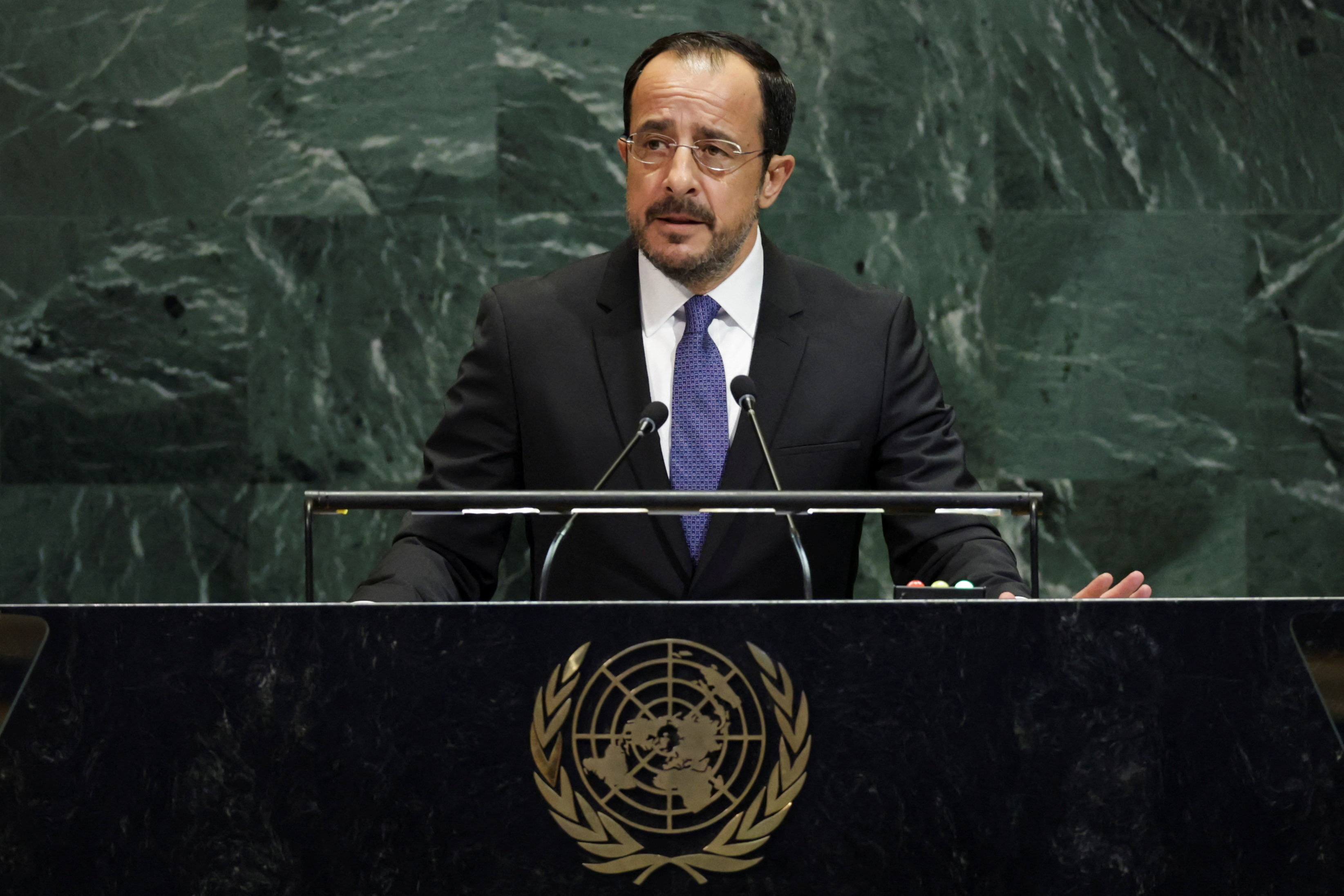 cover Christodoulides hits back at Turkey at UN