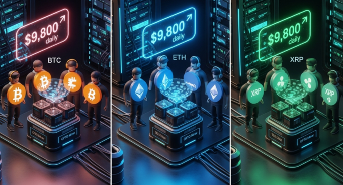 cover BTC, ETH, and XRP users generate $9,800 daily through OPTO Miner