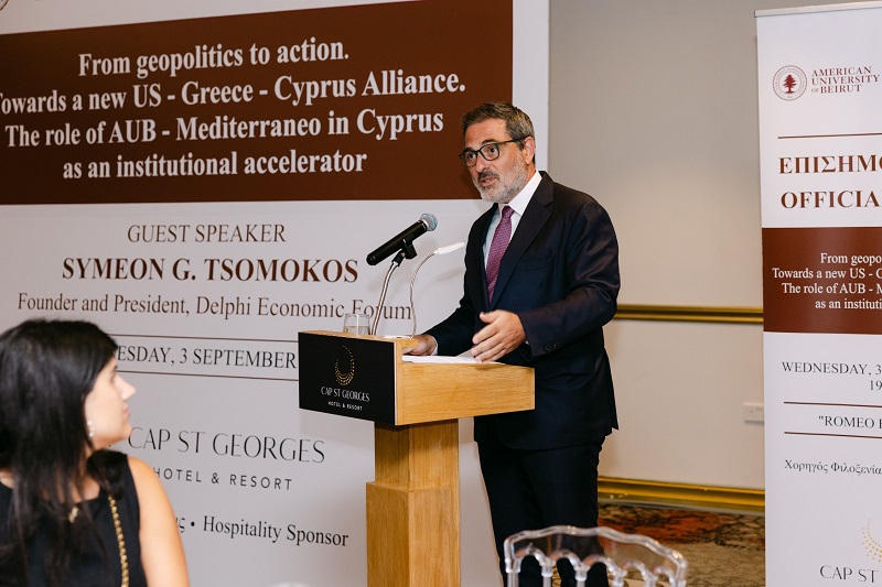 Cap St Georges hosts AUB–Mediterraneo, Paphos Municipality event with Delphi Economic Forum keynote