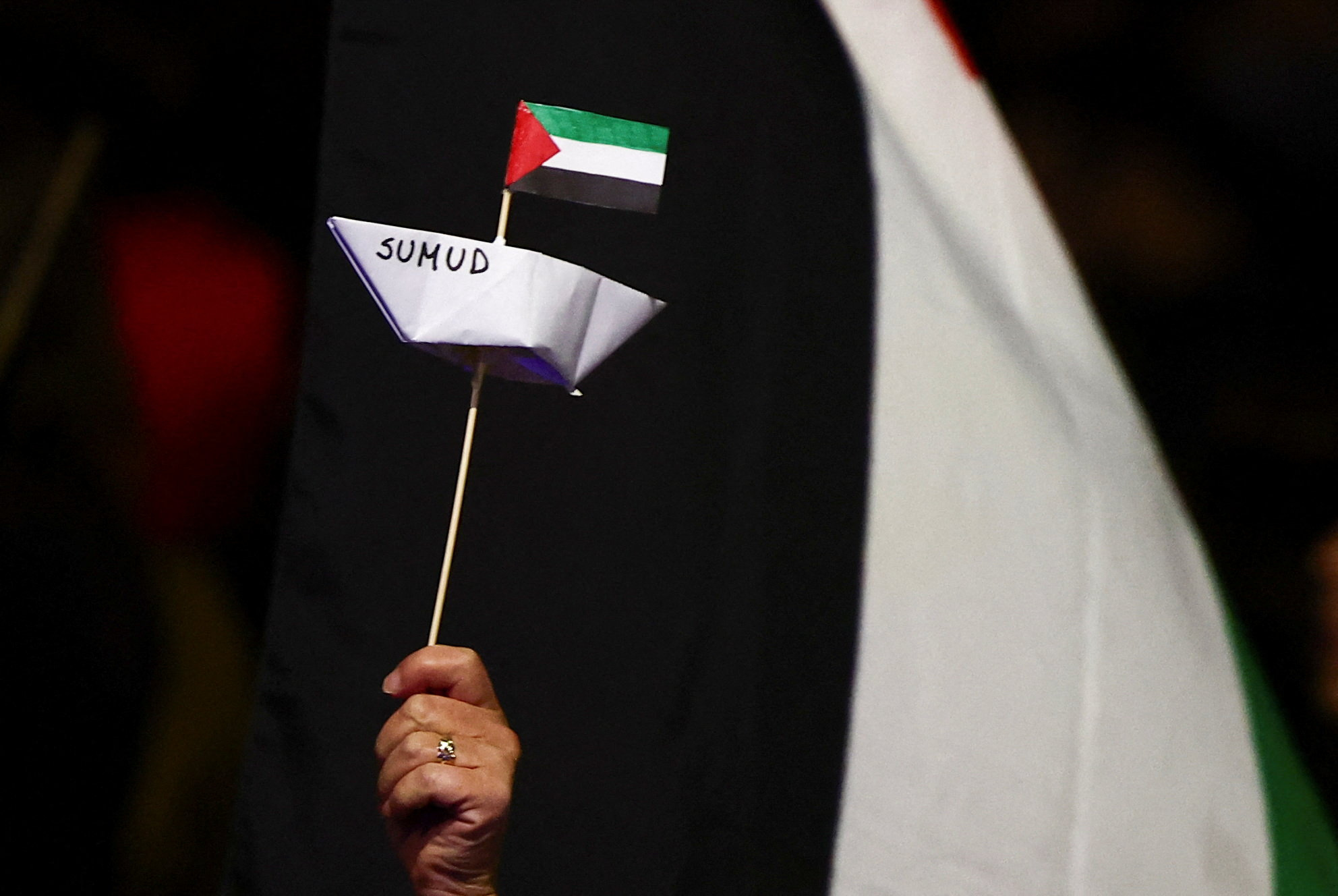 image Israeli military stops nearly all boats in aid flotilla, sparking global protests