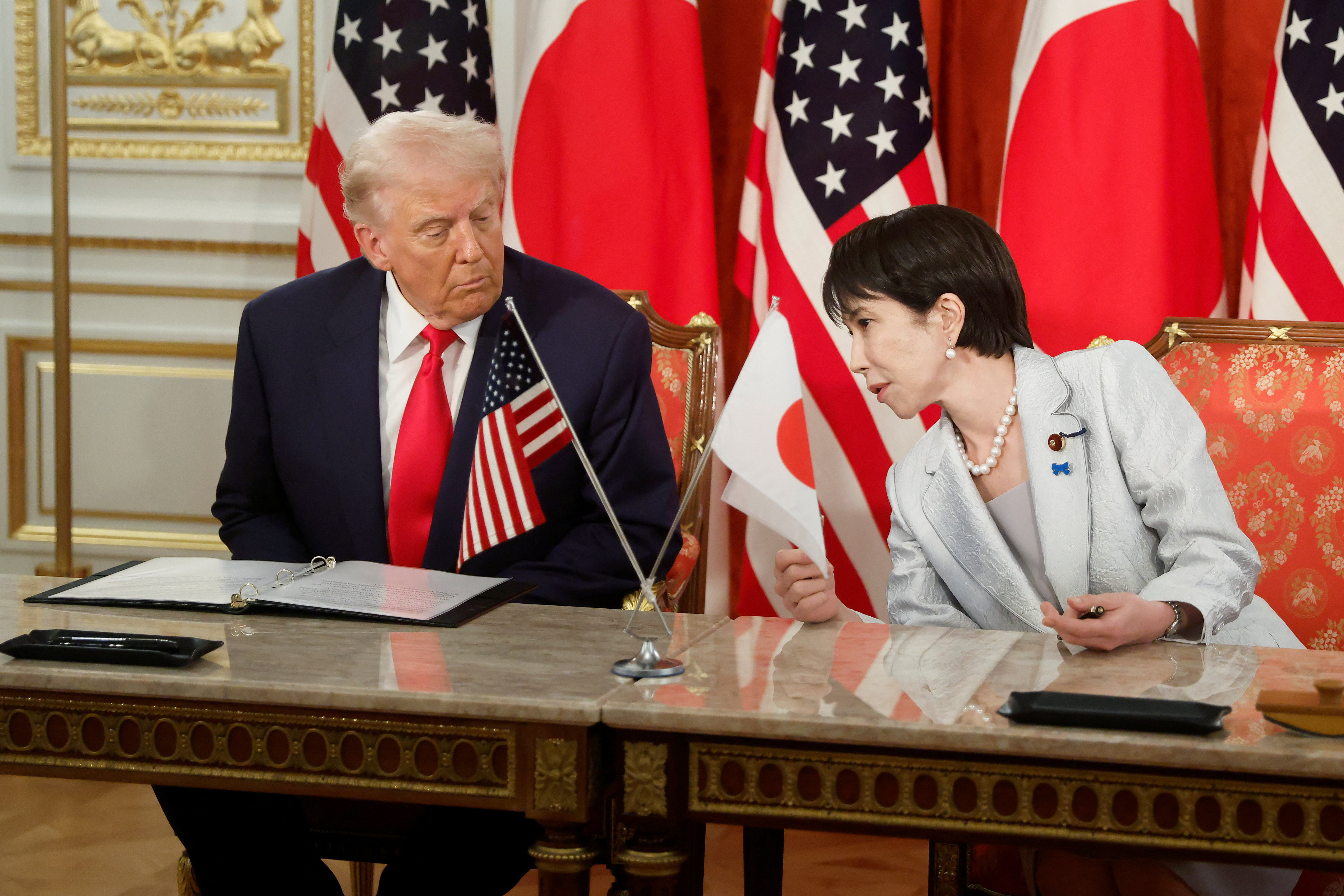 cover Trump praises Japan’s ‘great’ female leader in talks on trade, critical minerals