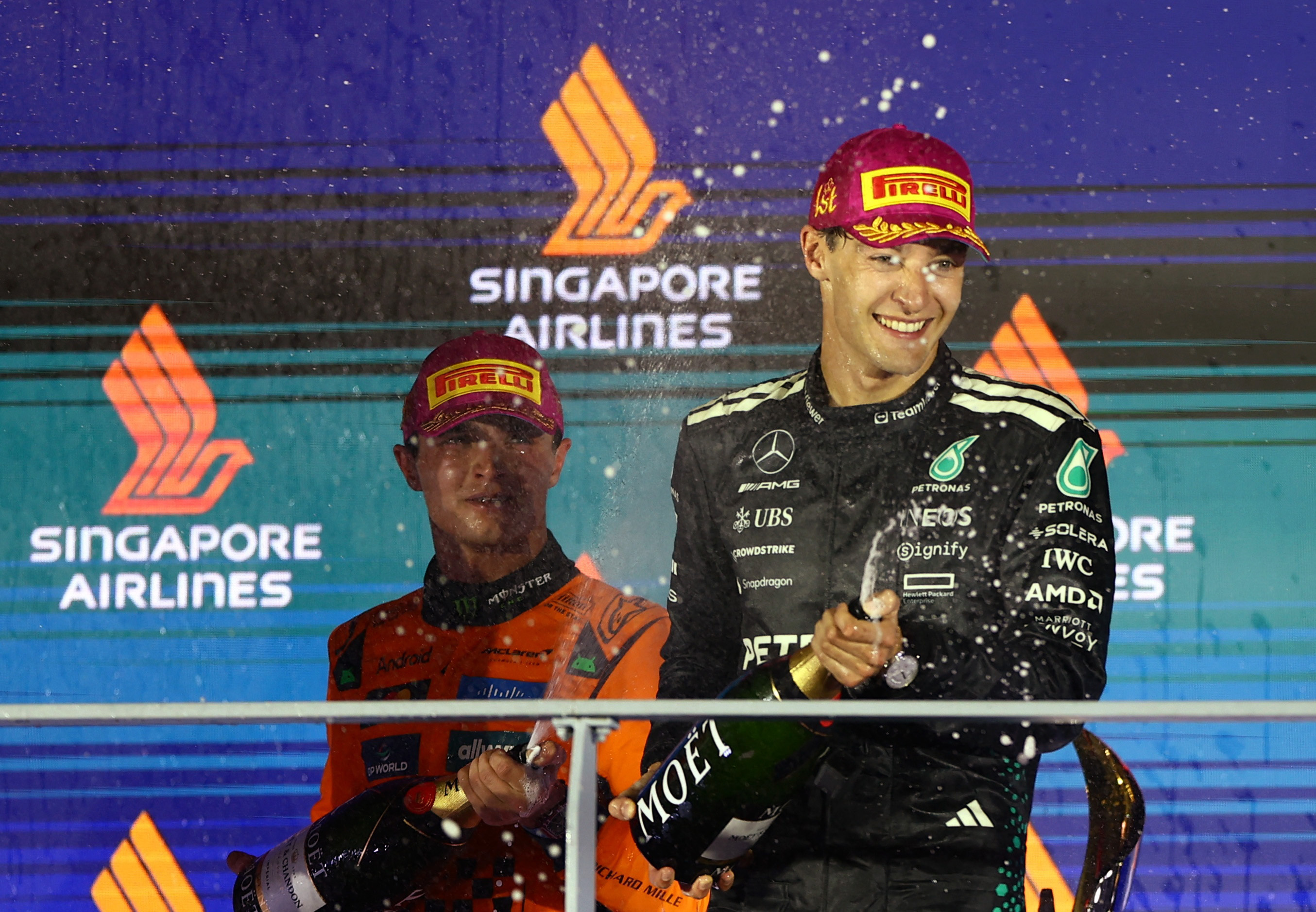 cover Russell wins Singapore Grand Prix, McLaren take constructors&#8217; title
