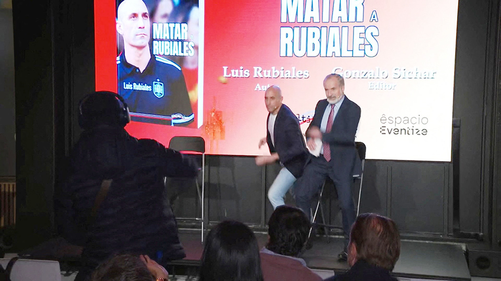 cover Former Spanish FA chief Rubiales has eggs thrown at him at book launch