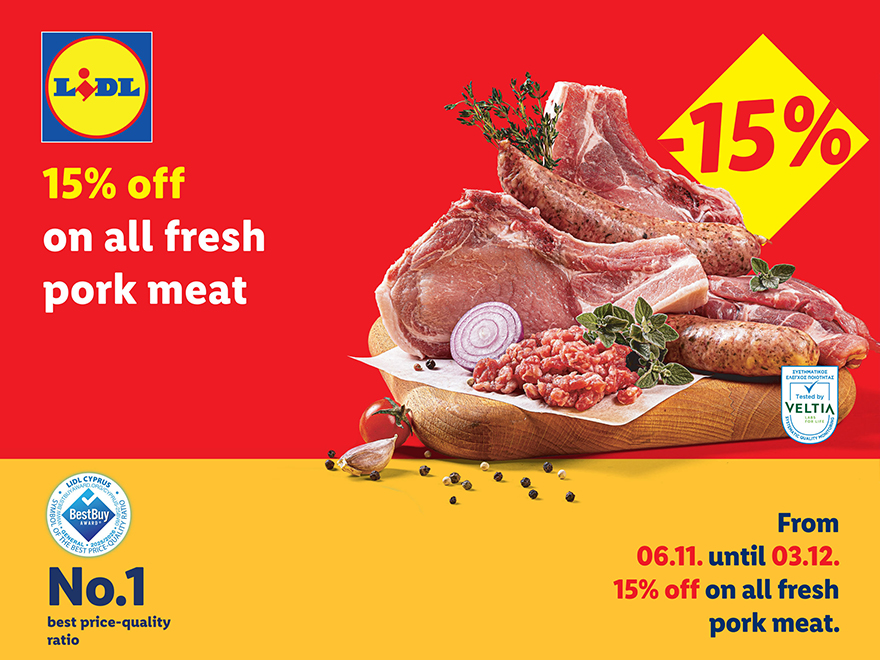 cover Lidl Cyprus offers a -15% discount on all fresh pork products