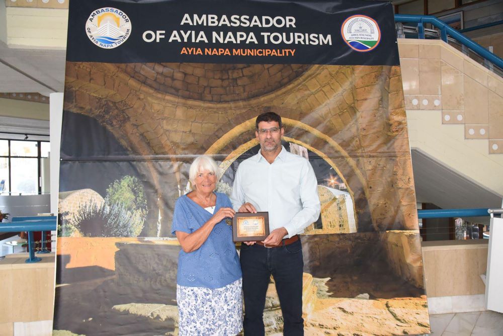 image Swedish visitor honoured as Ayia Napa ‘Tourism Ambassador’ after 34 trips