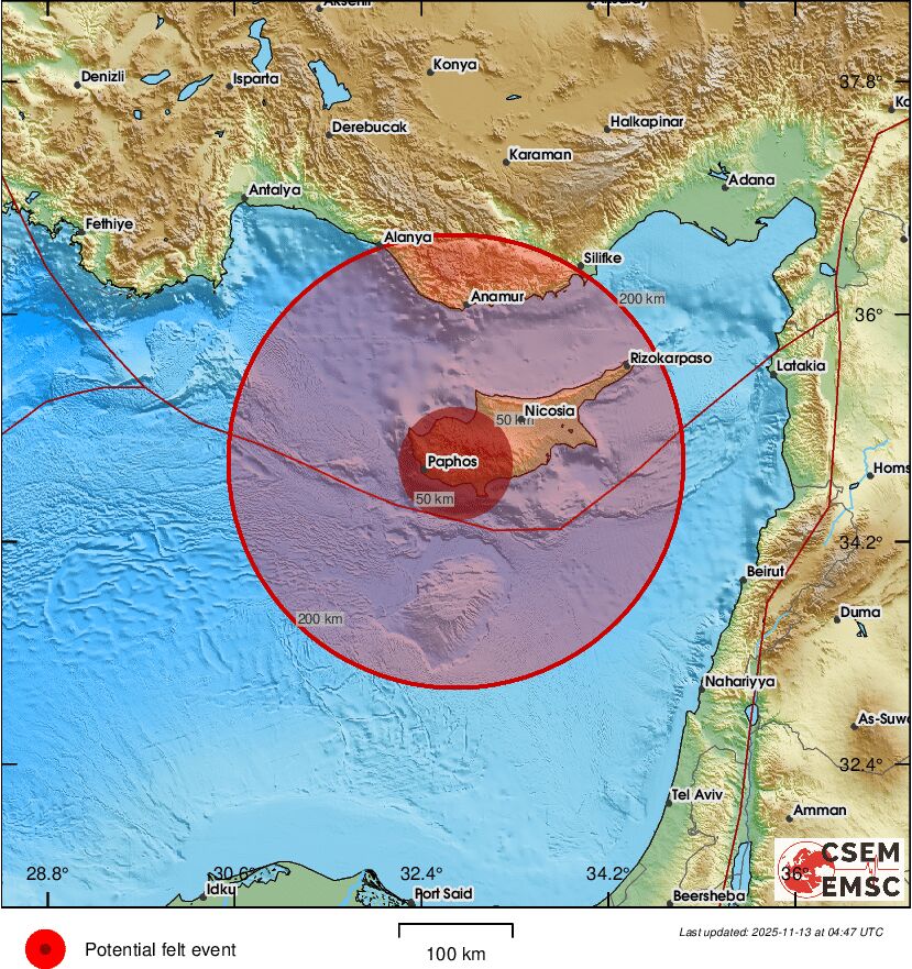 cover Third earthquake hits Paphos region on Thursday morning