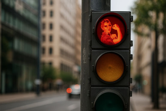 The golden age of equality, one traffic light at