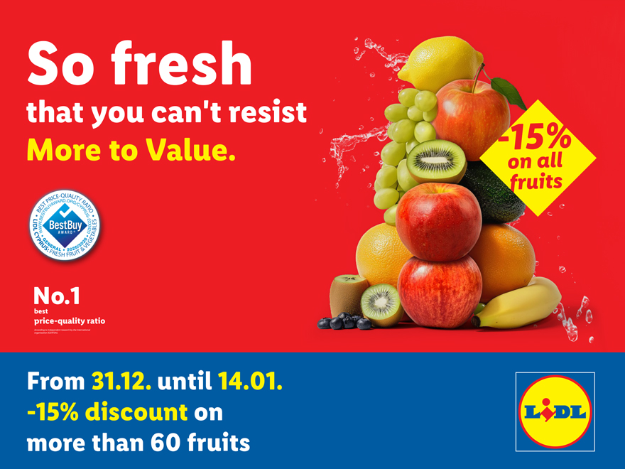 cover Lidl Cyprus cuts prices by 15% on over 60 fresh fruits