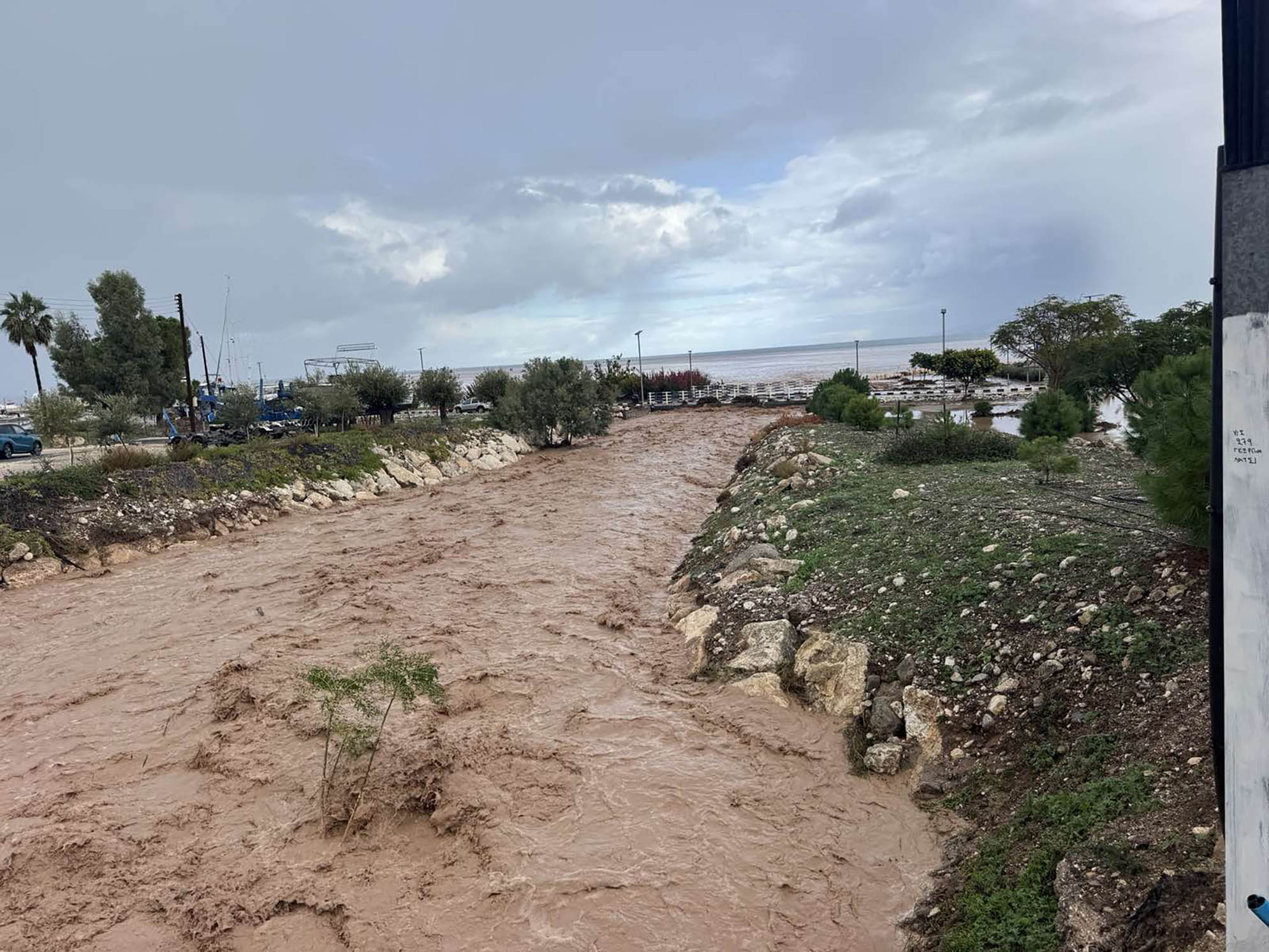 image Road closed as Polis Chrysochous floods in storm