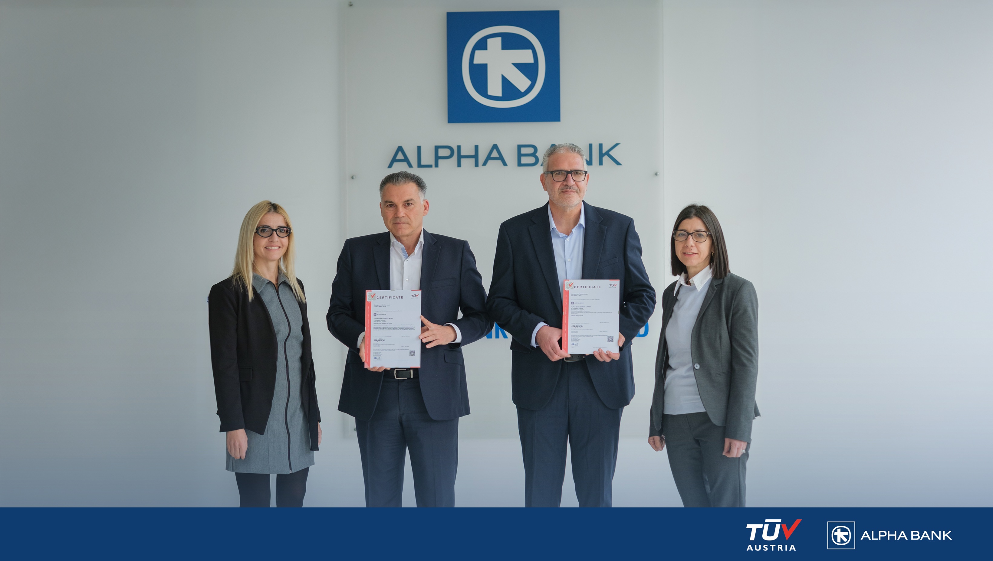 Alpha Bank receives certification for health and safety standards
