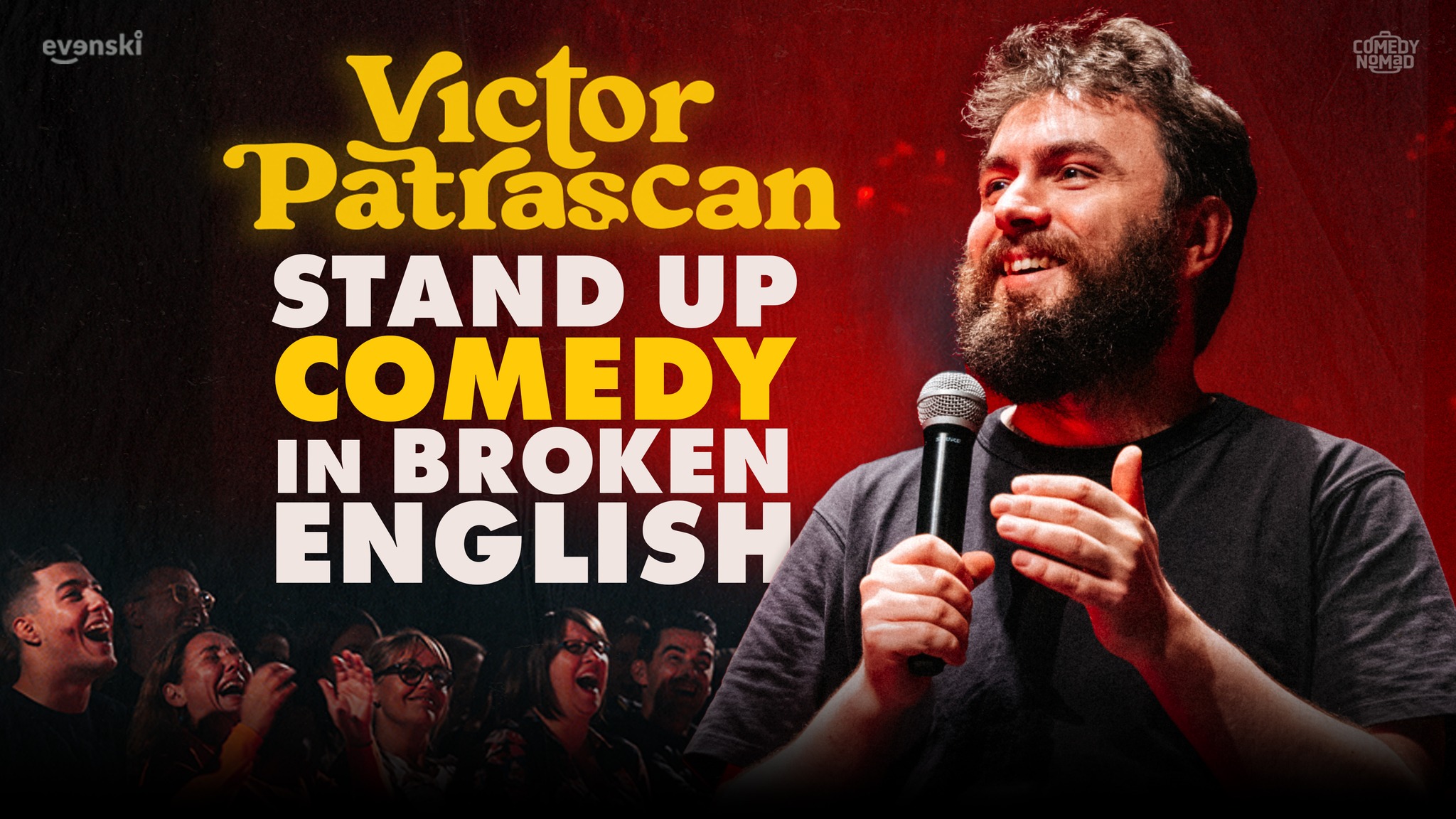 cover Stand-up comedy in English coming to two cities
