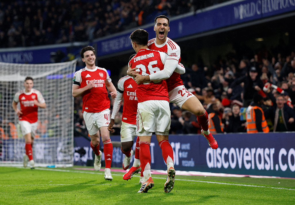 cover Advantage Arsenal in League Cup semi-final after win at Chelsea
