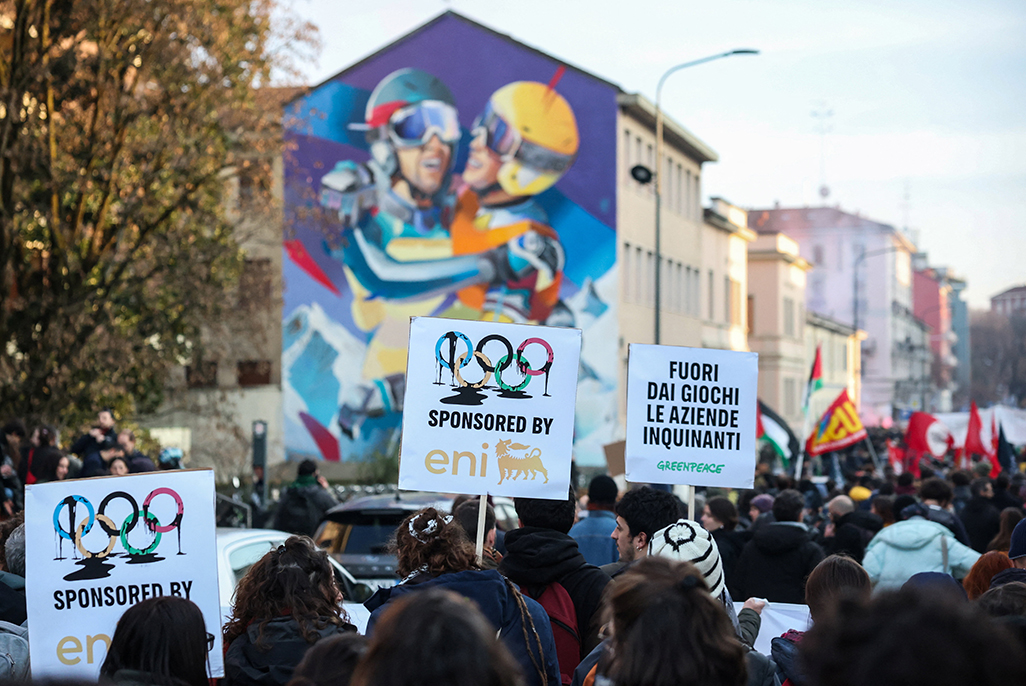 cover Protesters in Milan denounce impact of Olympics on environment