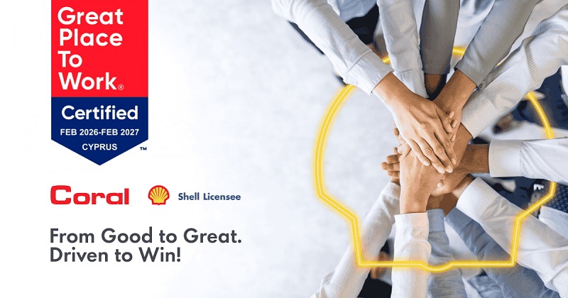 cover Coral Cyprus (Shell licensee) certified as Great Place To Work®
