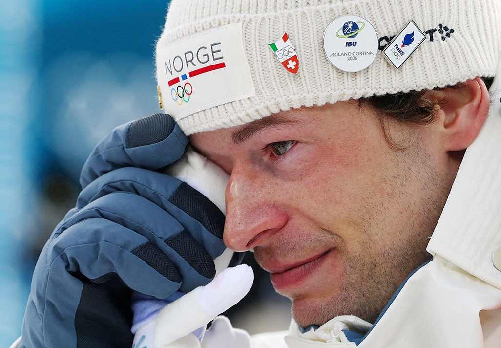 cover Norwegian biathlete wins bronze then confesses to affair on live TV